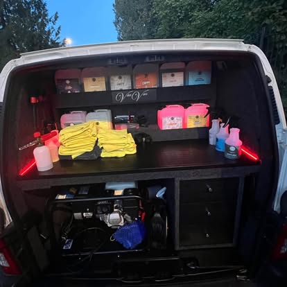 Inside Mobile Car Wash Salisbury's detailed work van